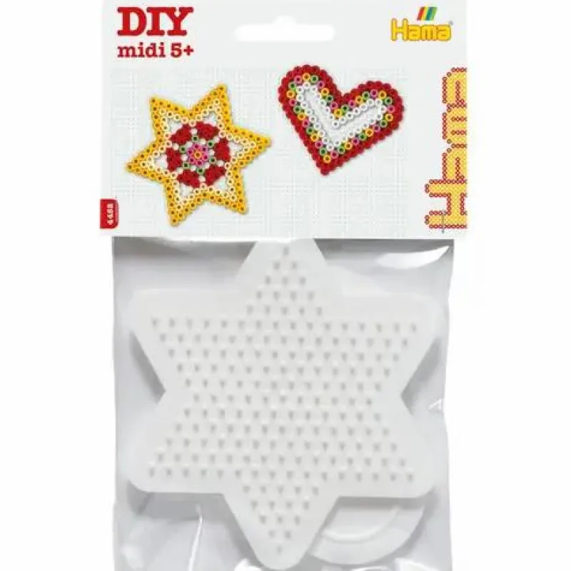Dan Import-HAMA® Basteln>2 Stiftplatten Herz/Stern klein im Beutel