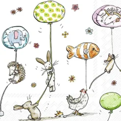 IHR Servietten Und Serviettenringe|Servietten>ANIMALS WITH BALLOONS Lunch-Servietten L 937600