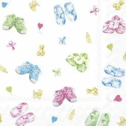 IHR Servietten Und Serviettenringe|Servietten>BABY SHOES ALLOVER Green Cocktail-Servietten C1047