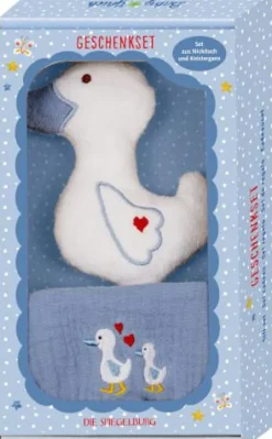 COPPENRATH SPG Kuscheln>BabyGlück - Geschenkset Gans, hellblau