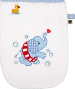 COPPENRATH SPG Badtextilien>BabyGlück - Waschhandschuh Elefant, hellblau