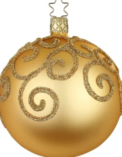 Inge Glas Manufaktur Baumschmuck Und Zubehör>Baumanhänger Engelslocken 10cm inkagold matt