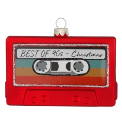 Magic by Inge Baumschmuck Und Zubehör>Baumanhänger Kassette, 7cm, Glas, rot