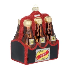 Magic by Inge Baumschmuck Und Zubehör>Baumanhänger Sixpack Bier, 12,5cm, Glas, braun