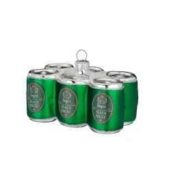 Magic by Inge Baumschmuck Und Zubehör>Baumanhänger Sixpack Bierdosen, 4,5cm, Glas, grün