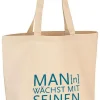 17;30 Taschen Und Körbe>Baumwolltasche "Man(n) wächst ..." 40x39x9cm