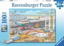 Ravensburger Kinderpuzzle>Baustelle am Flughafen - Puzzle 100 Teile
