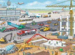 Ravensburger Kinderpuzzle>Baustelle am Flughafen - Puzzle 100 Teile
