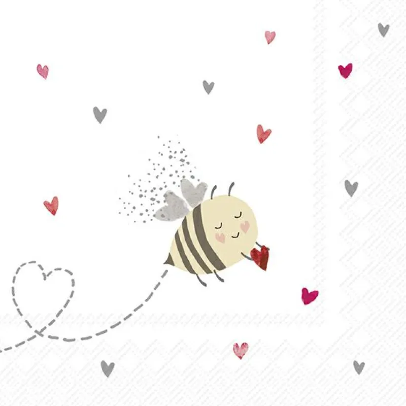 IHR Servietten Und Serviettenringe|Servietten>BEE MY VALENTINE red grey Cocktail-Servietten C 98