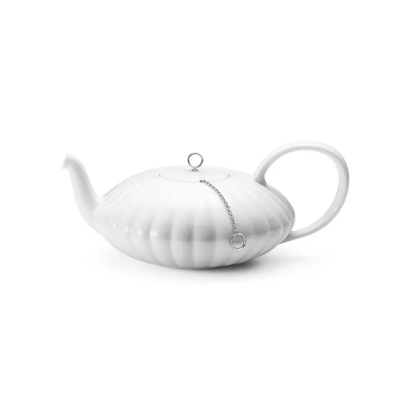 Georg Jensen A/S Weiß>Bernadotte Teekanne Porzellan/Edelstahl 1l