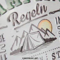 Nostalgic-Art Wand- Und Fensterdekoration>Blechschild 15 x 20 cm Camping-Regeln