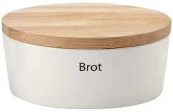 Continenta Brotkörbe Und Brotboxen>Brottopf oval weiß Keramik 30x23x13,5cm