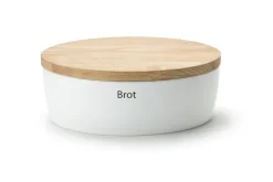 Continenta Brotkörbe Und Brotboxen>Brottopf oval weiß Keramik 36x23x13,5cm