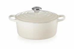 Le Creuset Töpfe Guss Und Silagan>Bräter Signature rund 24 cm Meringue