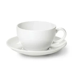 Dibbern Weiß>Cappuccino Untertasse 16 cm Weiss Solid Color