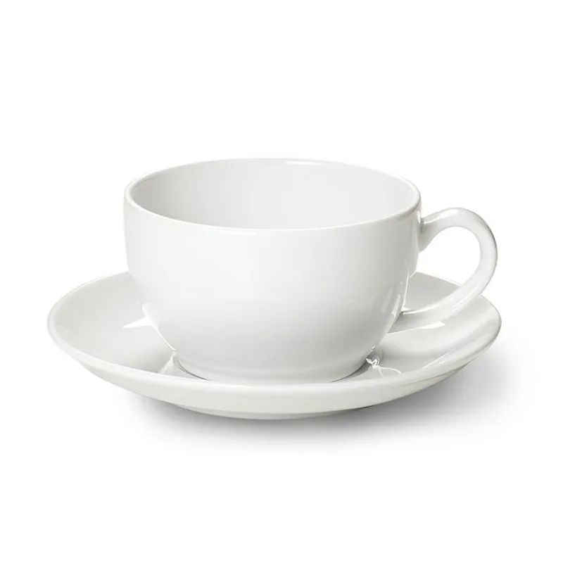 Dibbern Weiß>Cappuccino Untertasse 16 cm Weiss Solid Color