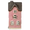 Det Gamle Apotek Kerzen, Leuchter Und Zubehör>Ceramic House pink for T-Light 17x8x7