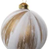 Shishi AS Baumschmuck Und Zubehör>Christbaumkugel, matt weiß/gold marmoriert, 10 cm