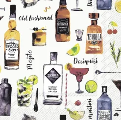 IHR Servietten Und Serviettenringe|Servietten>COCKTAILS FOR HIM cream Cocktail-Servietten C 9980