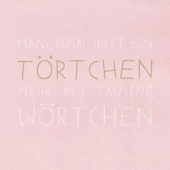Räder Servietten Und Serviettenringe|Servietten>Cocktailserviette 25x25cm Manchmal Hilft Ein Törtc
