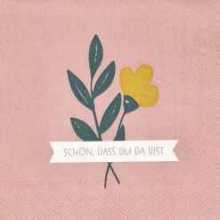 Räder Servietten Und Serviettenringe|Servietten>Cocktailserviette 25x25cm Schön,dass Du Da Bist