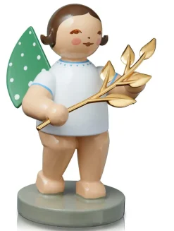 Wendt&Kühn Figuren>Der Achtsame, Engel mit Zweig · vergoldet, Goldedi