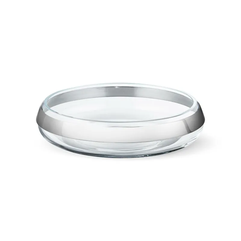 Georg Jensen A/S Schalen>Duo runde Schale Edelstahl/Glass medium
