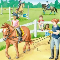 Ravensburger Kinderpuzzle>Ein Tag auf dem Reiterhof - Puzzle 3x49 Teile