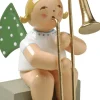 Wendt&Kühn Figuren>Engel mit Zugposaune, sitzend, Grünhainichener Eng