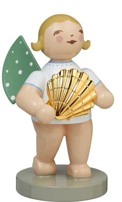 Wendt&Kühn Figuren>Entdecker, Engel mit Muschel · vergoldet