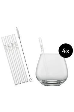 SCHOTT ZWIESEL Wasser, Saft Und Longdrink>4erTumbler After-work drink +4xTrinkhalm +Büste
