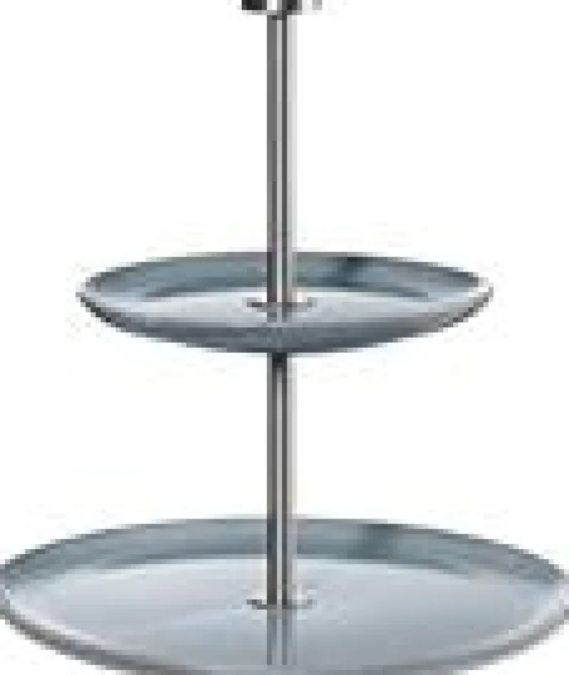 Asa Selection Weiß>Etagere flach, 2 stufig, denim D. 15 cm, H.22 cm