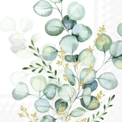 IHR Servietten Und Serviettenringe|Servietten>EUCALYPTUS BOUQUET Gold Lunch-Servietten l1036609