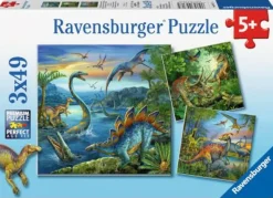 Ravensburger Kinderpuzzle>Faszination Dinosaurier - Puzzle 3x49 Teile