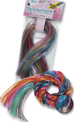 Vedes Basteln>Flechschnüre Glitter, 50Str. m. je 100cm Länge sor