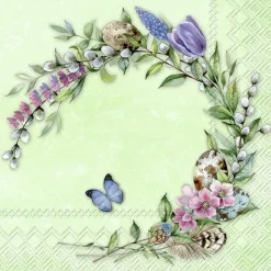 IHR Servietten Und Serviettenringe|Servietten>FLORIS WREATH green Lunch-Servietten L 985620