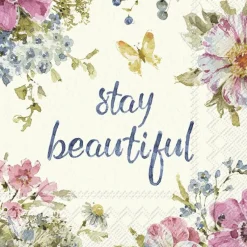 IHR Servietten Und Serviettenringe|Servietten>GARDEN FLOWER cream Cocktail-Servietten C 951760