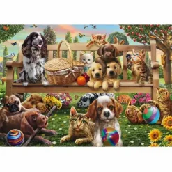 Schmidt Spiele Kinderpuzzle>Gartenpicknick Für Hund Und Kat 200 Teile