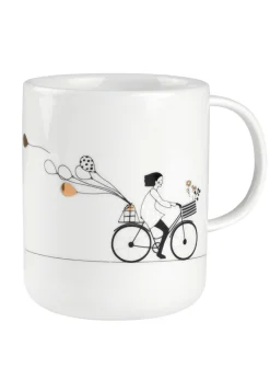 Räder Henkelbecher>Geschenktasse „Radfahren", D 8cm H 10cm