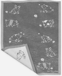 Eugen Übelhör Küchentextilien>Geschirrtuch "Eberhart" schwarz Halbleinen 45x73cm