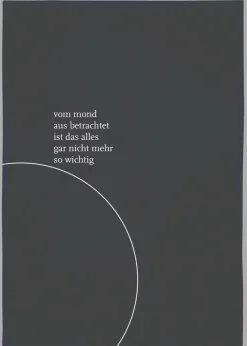 17;30 Küchentextilien>Geschirrtuch grau "Vom Mond ..." Baumwolle