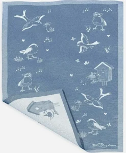 Eugen Übelhör Küchentextilien>Geschirrtuch "Piepmax" mittelblau Halbleinen 45x73