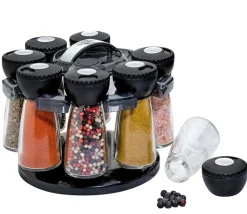 Küchenprofi Gewürzmühlen, Spender Und Mörser>Gewürzständer mit 8 Gläsern, schwarz