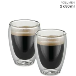 Weis & Cie. GmbH Kaffeezubehör>Glas doppelwandig 80ml 2er-Set
