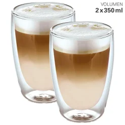 Weis & Cie. GmbH Kaffeezubehör>Glas doppelwandig 350ml 2er-Set