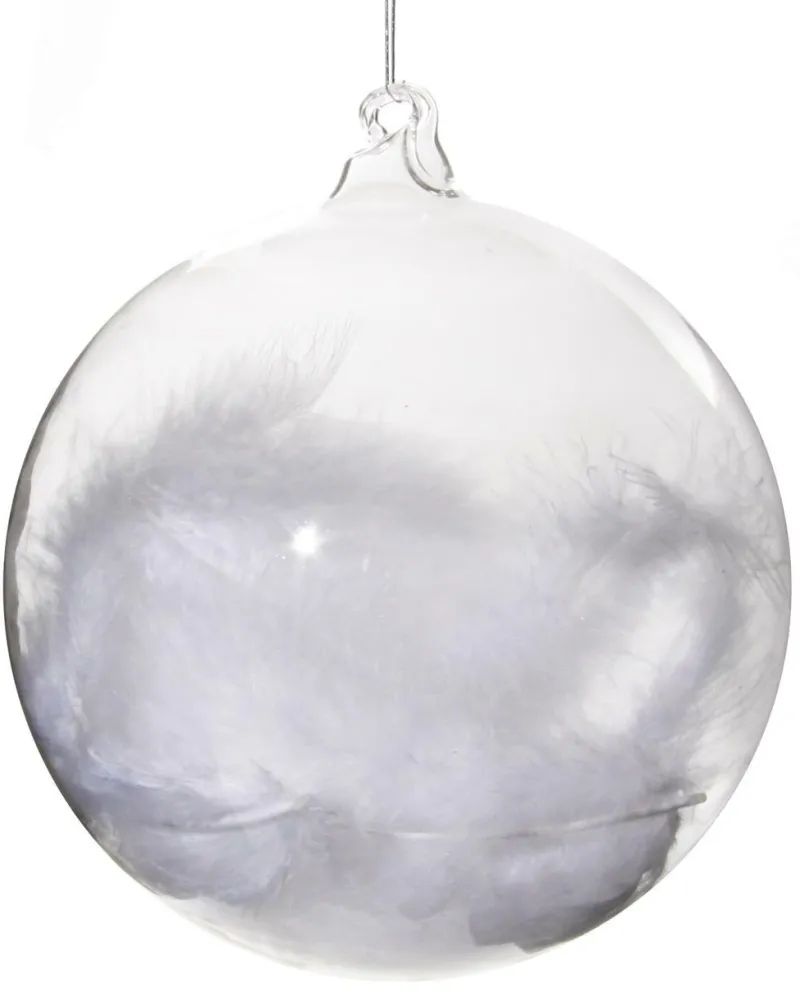 Shishi AS Baumschmuck Und Zubehör>Glaskugel klar mit Federn 12cm