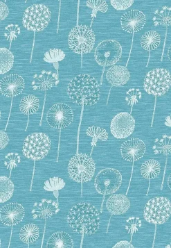 Eugen Übelhör Küchentextilien>Gläsertuch "Pusteblume" türkis Halbleinen 45x73cm