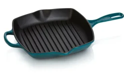 Le Creuset Pfannen Guß Und Schmiedeeisen>Grillpfanne Signature quadratisch 26 cm Deep Teal