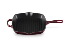 Le Creuset Pfannen Guß Und Schmiedeeisen>Grillpfanne Signature quadratisch 26 cm Garnet