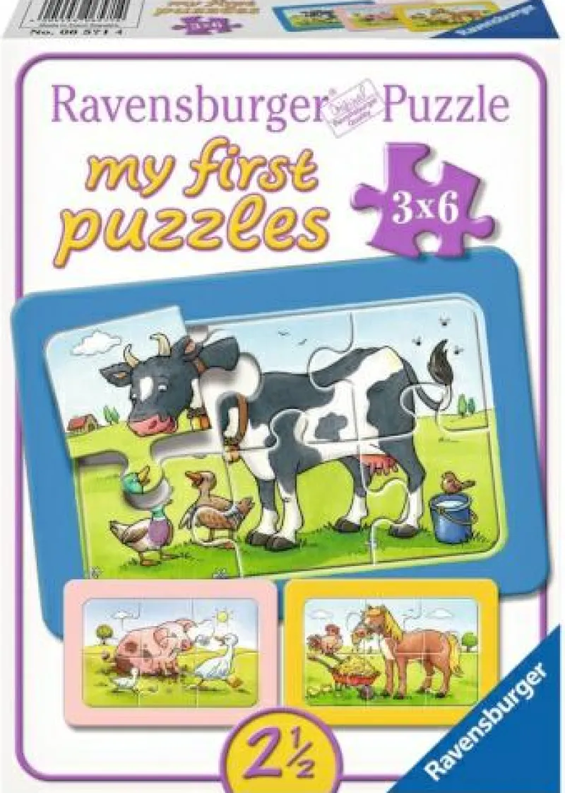 Ravensburger Kleinkindpuzzle|Spielen>Gute Tierfreunde - Puzzle 3x6 Teile